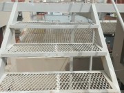 I find my neighbor on the terrace and she gives me a big handjob until I explode it in semen. 1/16