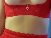 Japanese Teen Girl Panchira Red Lace Panties Perfect Tits 2/16