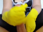 Jerked off my Boss after washing the dishes (Still wearing rubber gloves) 7/16