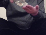 Milking my Stepbrother with my purple latex gloves 1/16