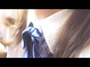 制服コス日本女性のフェラチオで制服にぶっかける 15/16