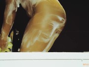 Stroking His Hard Oily Cock Until He Cums On My Tits (Handjob, Shower) 15/16