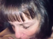 Granny sucking another man dry. She really enjoys sucking cock and swallowing  13/16