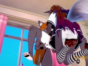 Furry Hentai 3D Yiff - 2 Grey Fox Have Sex in a Couch 2/16