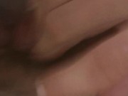 Big horny cock fucking my wet pussy and covering his pre cum on my pussy lips while I rub my clit 11/16