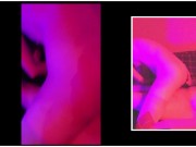 Red Light / Blue Light (handjob; reverse cowgirl; creampie)(hardcore with POV / picture-in-picture) 11/16