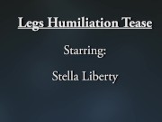 Legs Humiliation Tease - Stella Liberty - Femdom POV Foot Fetish Long Legs Leather Jacket Shorts JOI 1/16