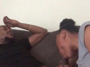 SUCKING BBC RIGHT IN THE LIVING ROOM 4/16