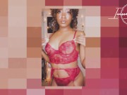 RED HOT Lingerie Try On Haul  Ebony Babe w/ Brown Perky Tits 1/16