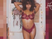 RED HOT Lingerie Try On Haul  Ebony Babe w/ Brown Perky Tits 6/16