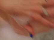 Petite teen with perfect nipples teases from her bubble bath  11/16