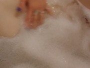 Petite teen with perfect nipples teases from her bubble bath  2/16