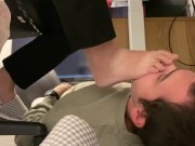 Girlfriend’s stinky feet smelled under desk 7/16