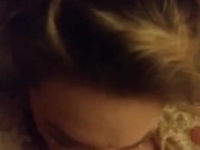 Beautiful brunette Giving a blowjob and getting titty fucked