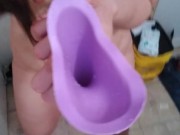 Exciting PEE DESPERATION! Nasty Dirty Toilet! HAIRY Girl Uses Female Urine Device to PISS Standing 15/16