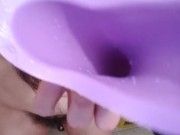 Exciting PEE DESPERATION! Nasty Dirty Toilet! HAIRY Girl Uses Female Urine Device to PISS Standing 16/16