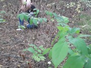  one girl pissed in the forest and how the second girl gave her cunnilingus 10/16