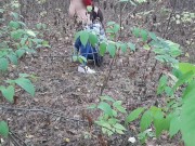  one girl pissed in the forest and how the second girl gave her cunnilingus 13/16