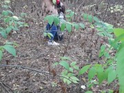  one girl pissed in the forest and how the second girl gave her cunnilingus 15/16