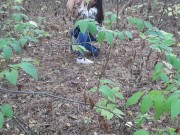 one girl pissed in the forest and how the second girl gave her cunnilingus 16/16