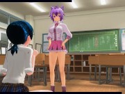 3D HENTAI Schoolgirl watches her girlfriend moan with pleasure 3/16