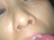 Watch me lick and eat every drop of cum (slow motion facial and cum swallow) 12/16