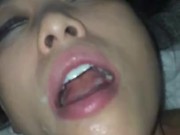 Watch me lick and eat every drop of cum (slow motion facial and cum swallow) 14/16