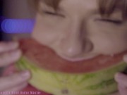 Eating in ASMR with sexy teen Rebecca Vanguard 12/16