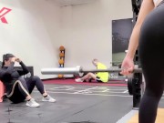 Fitness Girls Big Ass Fucked by a Creeper from the Gym, Threesome 2/16