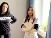 Fitness Girls Big Ass Fucked by a Creeper from the Gym, Threesome 8/16