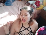 Slutty kitty begs for her master's milk 16/16