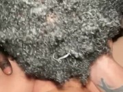 Gripping my thick tatted thighs while he licks on my pussy and toes 1/16