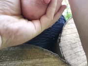 Slap my tits hanging from wood pile 14/16