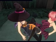 3D HENTAI YURI Devil girl fucking pumpkin girl 2/16
