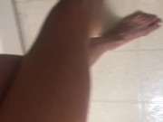 PEE DESPERATION LEADS TO PISSING IN SHOWER AND CUMMING 3/16