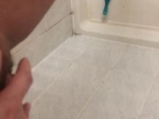 PEE DESPERATION LEADS TO PISSING IN SHOWER AND CUMMING 9/16