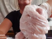 Handjob With Oil in White Gloves- GLOVES FETISH SERIES 15/16