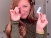 Petite redhead does outfit change tiktok style 15/16