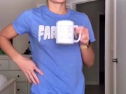 Petite redhead does outfit change tiktok style 3/16