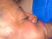 Dicksucker giving blowjob while I smoke