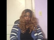 Ebony BBW gets a double dildo penetration  1/16