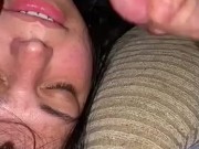 Two small cocks for Latina wife mmf 8/16