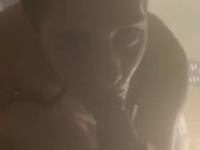 Excited teens sucking dick in PUBLIC steam room 11/16