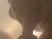 Excited teens sucking dick in PUBLIC steam room 9/16