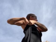 Jizz on my Titties - a typical topless hike in the woods  13/16