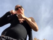 Jizz on my Titties - a typical topless hike in the woods  14/16