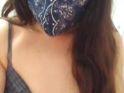 Cute Dress Nasty Gross Facemask Fetish Hairy Pussy Camgirl Pees Toilet & Uses Face Mask Toilet Paper