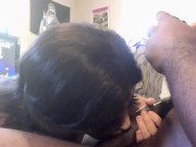 Pretty Latina teen wants you to watch her suck her boyfriend BBC while he plays video games 5/16