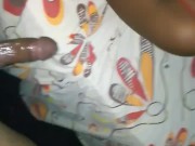 Sexy Ebony College Teen Quarantined  Wanted Cumload Balls Sucking & Throat Pie Feed - Mastermeat1 16/16