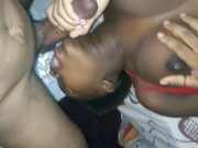 Sexy Ebony College Teen Quarantined  Wanted Cumload Balls Sucking & Throat Pie Feed - Mastermeat1 4/16